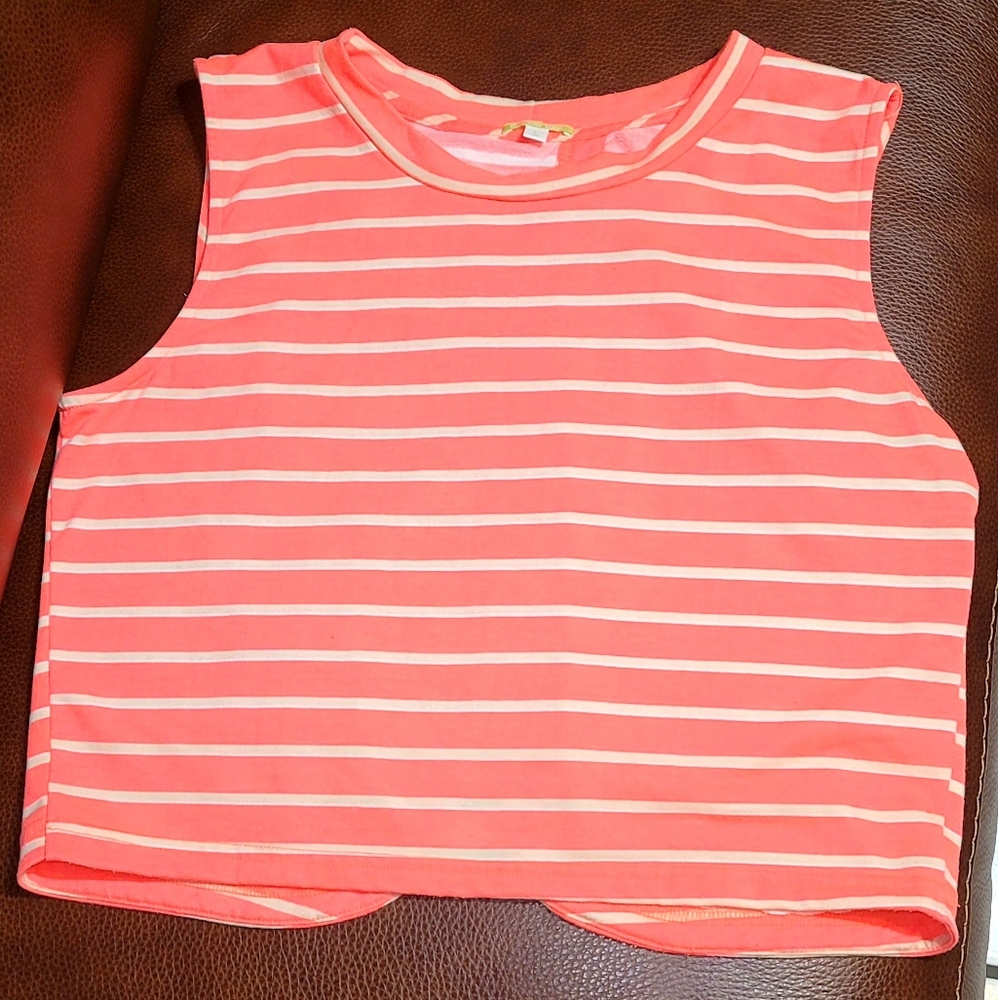 Gianni Bini Pink and White Striped Tank Top